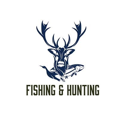 Download Vintage Hunting And Fishing Vector Design Template Stock ...