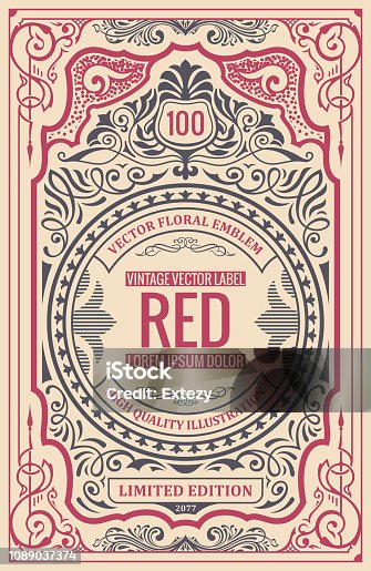 istock Vintage label for packing or book cover design 1089037374