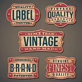 Set of detailed vintage, grunge labels.