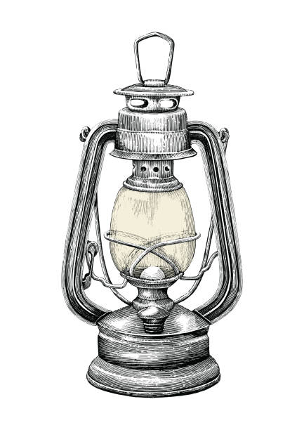 Drawing Of Antique Oil Lantern Illustrations, Royalty-Free Vector ...