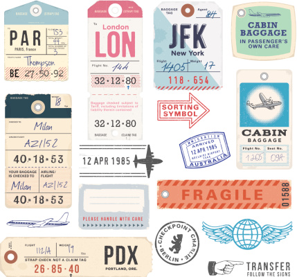 Vintage Luggage Tags and Stamps