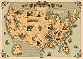 istock Vintage map of United States 1311056181