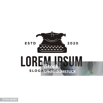 istock Vintage Old typewriter icon vector template 1270478089