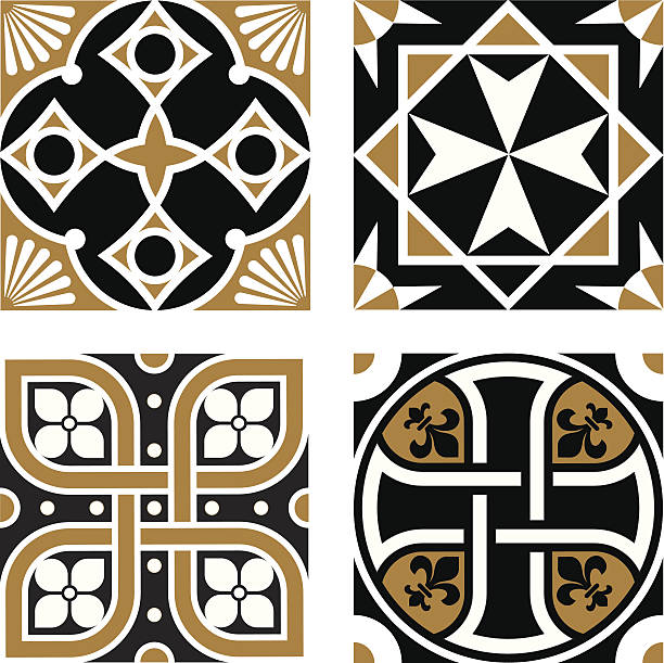 Vintage Ornamental Patterns Vector Vintage Ornamental Patterns maltese cross stock illustrations