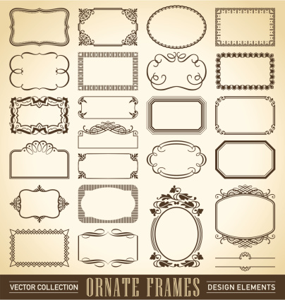 vintage ornate frames set (vector)