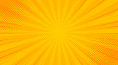Vintage pop art yellow and orange background. Banner wallpaper vector illustration.
