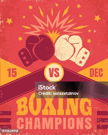 istock Vintage poster for a boxing 870628918