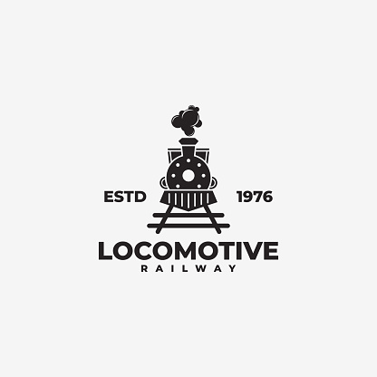 Vintage retro Locomotive train logo vector illustration
