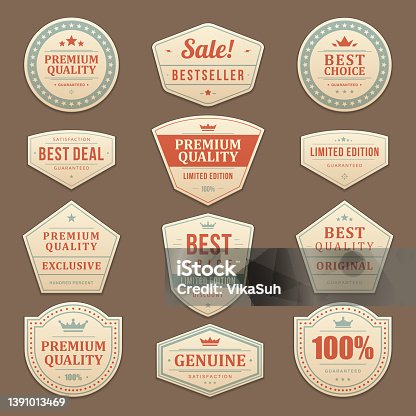 istock Vintage sale advertising vector labels and stickers set 1391013469