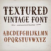 Hand drawn  decorative textured vintage vector ABC letters.Grungy font for your design.