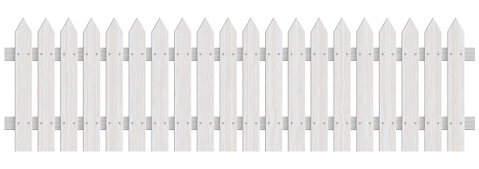 Vintage white wooden fence vector illustration
