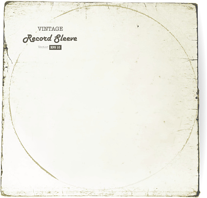 Vintage worn Vinyl Record Sleeve blank in worn white