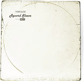 istock Vintage worn Vinyl Record Sleeve blank in worn white 503242288