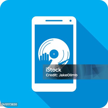 istock Vinyl Record DJ Smartphone Icon Silhouette 1410173830