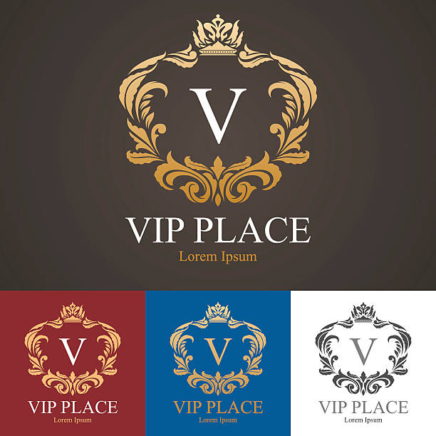 Vip place logo template Vip place logo template in vector animal's crest stock illustrations