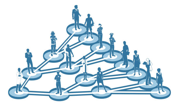 Viral Marketing Business Concept An illustration of interconnected linked people. A  viral marketing or social networking business concept consistent word stock illustrations