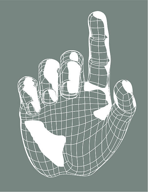 Virtual Hand Pointing vector art illustration