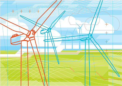 Линия сток. Ветропарк рисунок. Ветровая электростанция рисунок детский. Подвижная ветроэлектростанция. Карикатуры картинки. Wind Farm illustration.