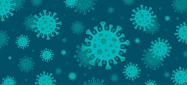 Virus Background. Coronavirus COVID-19 Pattern. Vector Flat Template