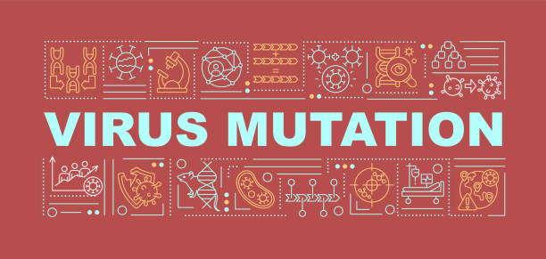 virusmutation wortkonzepte banner - coronavirus mutation stock-grafiken, -clipart, -cartoons und -symbole