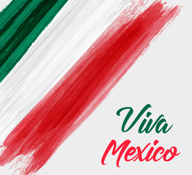 Viva Mexico holiday background Viva Mexico holiday background with waterccolored grunge design in flag colors. Independence day concept background. mexican independence day images stock illustrations