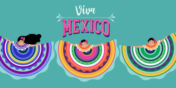Viva Mexico, independence day, Cinco de Mayo, federal holiday in Mexico. Fiesta banner and poster design with flags, flowers, decorations Viva Mexico, independence day, Cinco de Mayo, federal holiday in Mexico. Fiesta banner and poster design with flags, flowers, decorations. Vector illustration mexican independence day stock illustrations