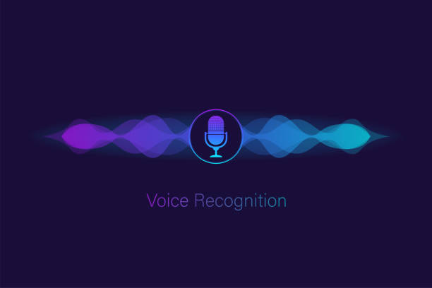 Voice assistant on datk background. Abstract technology background. Abstract light. Vector illustration. Voice assistant on datk background. Abstract technology background. Abstract light. Vector illustration wanted signal stock illustrations