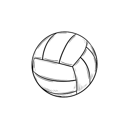 Volleyball Ball Hand Drawn Outline Doodle Icon Stock Illustration ...