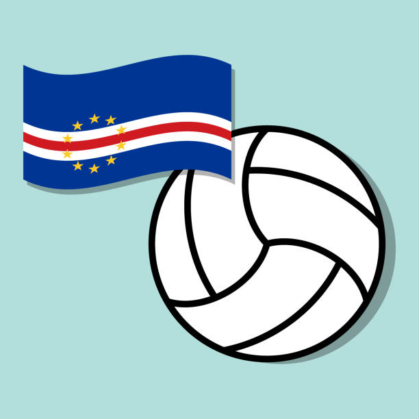 Volleyball ball with Cape Verde national flag Volleyball ball with Cape Verde national flag free gameplay stock illustrations