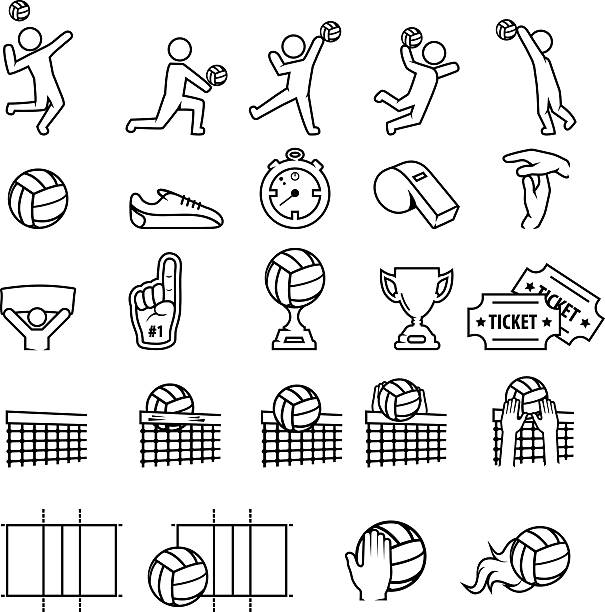 バレーボールのアイコンセット - バレーボール点のイラスト素材／クリップアート素材／マンガ素材／アイコン素材
