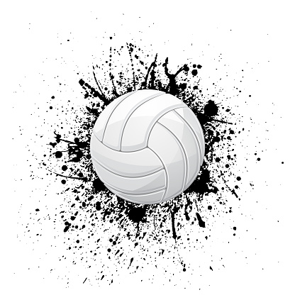 Volleyball White Grunge Symbol Stock Illustration - Download Image Now ...