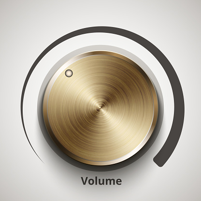 Volume knob with gold texture