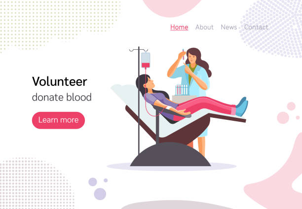 자선 활동을 하는 자원봉사자, 헌혈 - 헌혈 stock illustrations