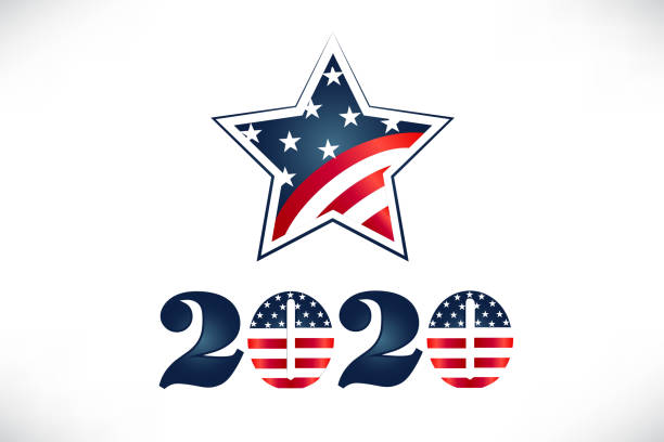 2020 Vote Election USA Flag Star Vector Image Design 2020 Vote Election USA Flag Star icon logo design  American USA Flag vector image Illustration voting borders stock illustrations