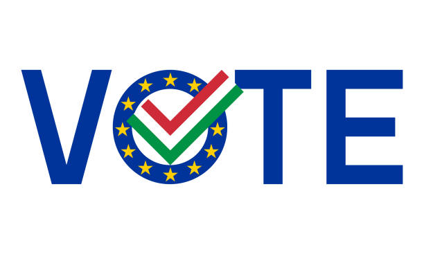illustrations, cliparts, dessins animés et icônes de voter avec le drapeau de l’italie, élections européennes 2019 concept vectoriel - parlement européen