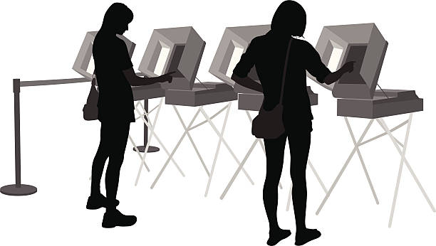 Voters Vector Silhouette A-Digit voting silhouettes stock illustrations