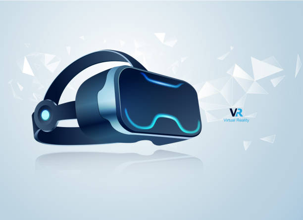 vr headset realistic vr headset for decoration or infographics, concept of virtual reality technology virtual reality stock illustrations