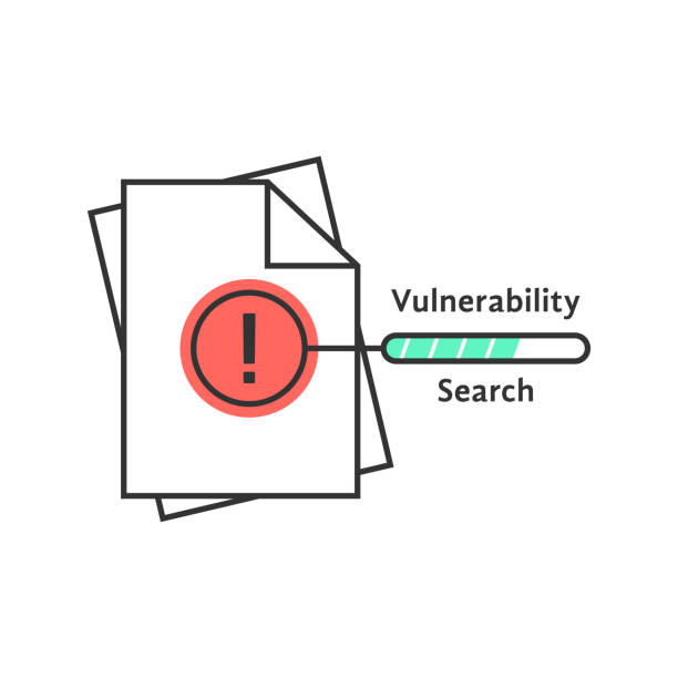 ilustrações de stock, clip art, desenhos animados e ícones de vulnerability search thin line icon - fragilidade