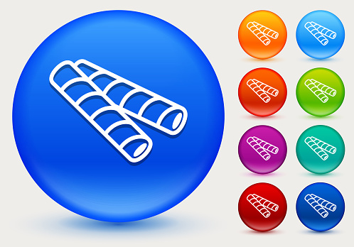 Wafer Sticks Icon on Shiny Color Circle Buttons