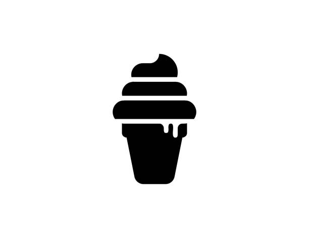 ilustrações de stock, clip art, desenhos animados e ícones de waffle ice cream vector icon. isolated ice cream cone symbol - vector - strawberry ice cream