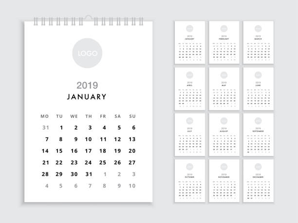 Wall Calendar 2019 Template