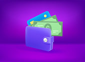 istock Wallet with money and credit card 1354693009