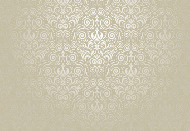 Wallpaper background Floral wallpaper background 19th century style stock illustrations