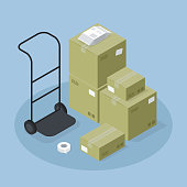 istock Warehouse Delivery Isometric Vector Illustration 1351522598