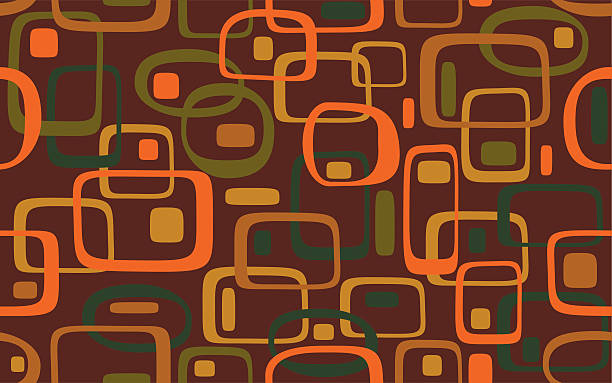 Warm and colorful retro decoration pattern vector art illustration