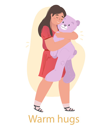 Warm hugs with kid