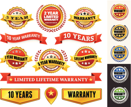 Warranty Badges Red and Gold Collection
