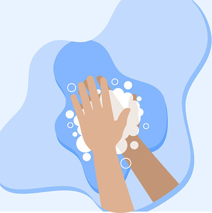 Washing hand with foam
