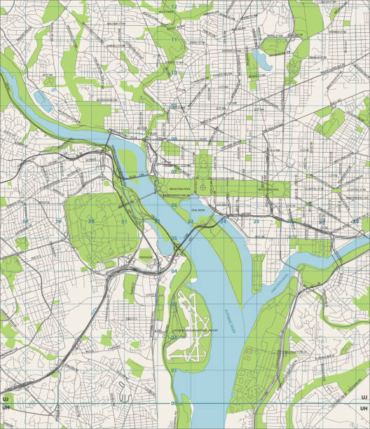 Washington D.C. vector street map Washington D.C. vector street map. Vector illustration. king county washington state stock illustrations