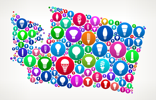 Washington Light Bulbs Ideas Vector Icon Pattern